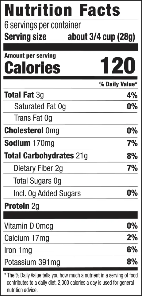 Sea Salt Mini Fries Nutrition Facts